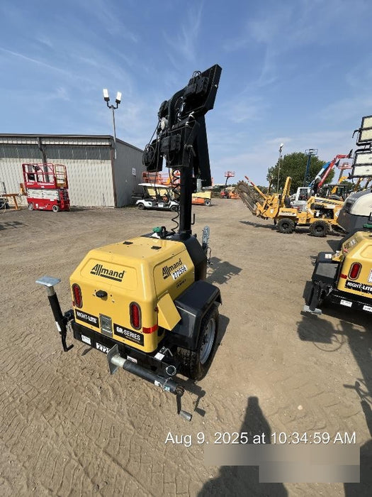 2022 Allmand NLV3GR (4) LED Light Fixture 350W, 23' Vertical Mast, 3kW Prime, Towable, ES Decals, T3