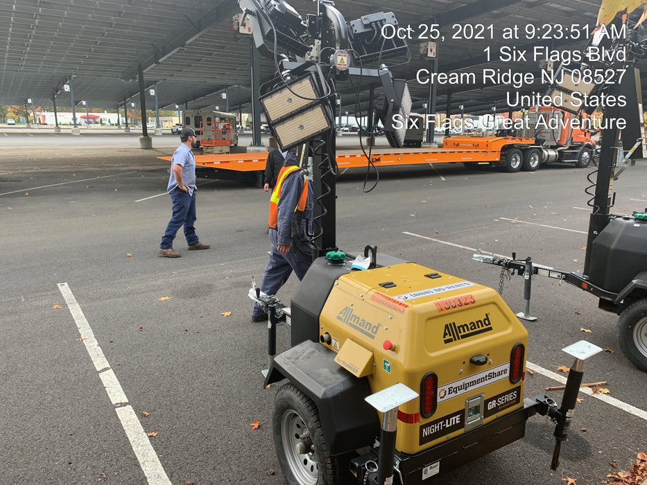 2021 Allmand NLV3GR (4) LED Light Fixture 350W, 23' Vertical Mast, 3kW Prime, Towable, Deep Sea L401, Leveling Jacks, Yanmar T4F 5.8hp