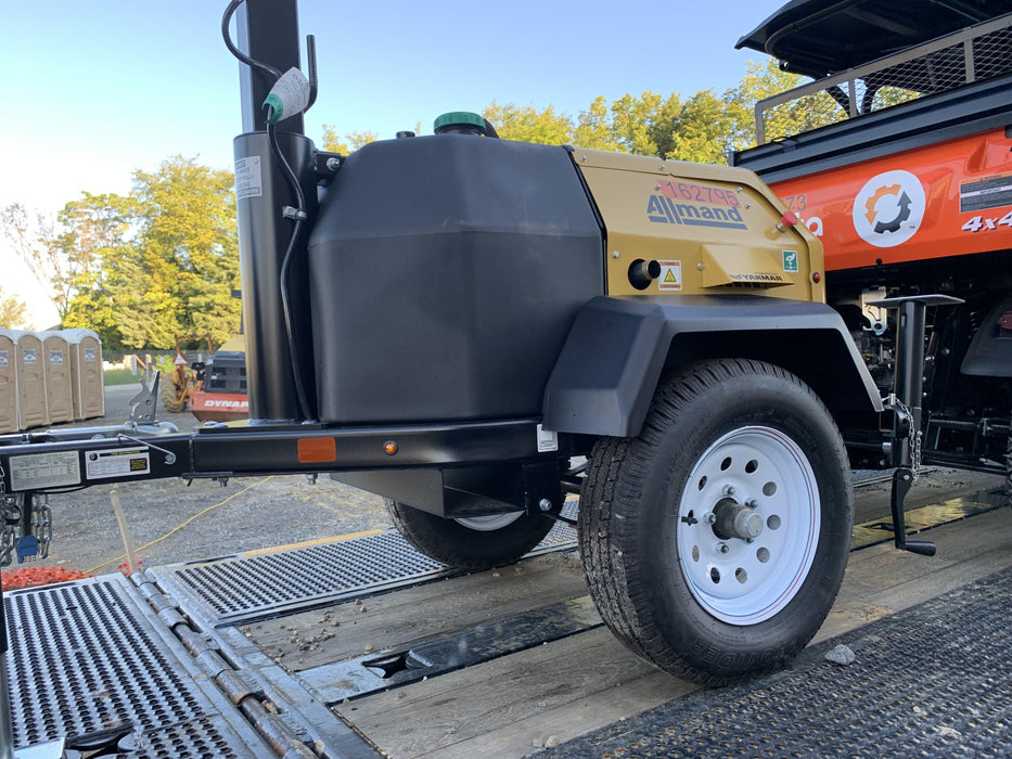 2021 Allmand NLV3GR (4) LED Light Fixture 350W, 23' Vertical Mast, 3kW Prime, Towable, Deep Sea L401, Leveling Jacks, Yanmar T4F 5.8hp