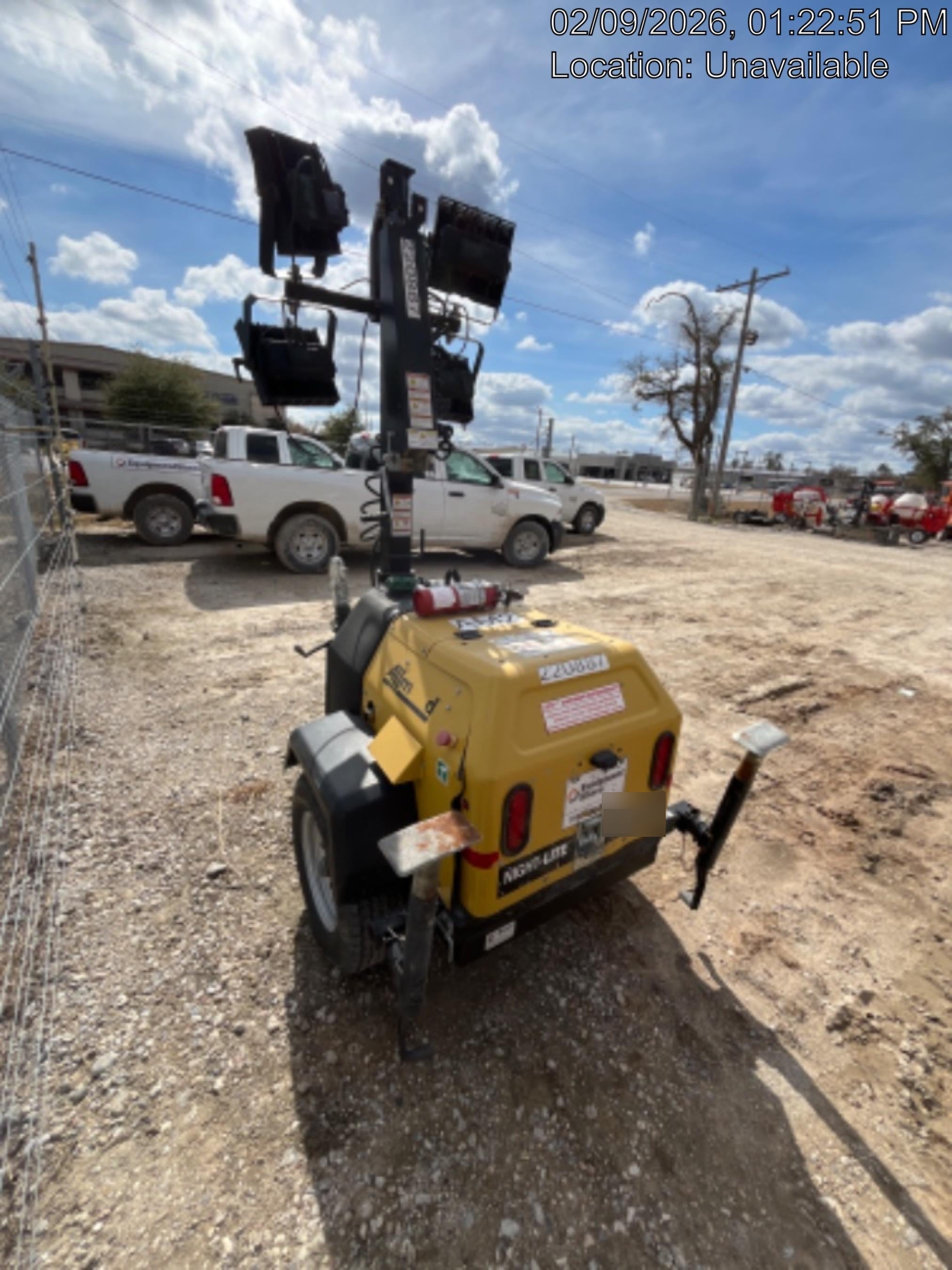 2022 Allmand NLV3GR (4) LED Light Fixture 350W, 23' Vertical Mast, 3kW Prime, Towable, Deep Sea L401, Leveling Jacks, Yanmar T4F 5.8hp