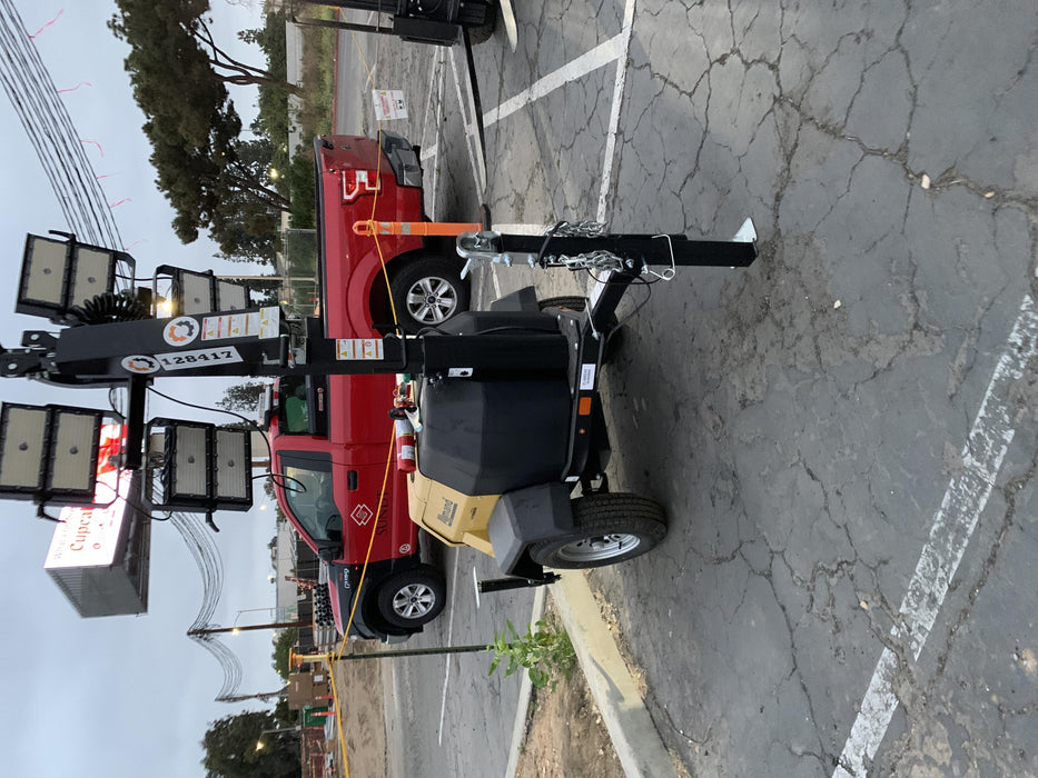 2021 Allmand NLV3GR (4) LED Light Fixture 350W, 23' Vertical Mast, 3kW Prime, Towable, Deep Sea L401, Leveling Jacks, Yanmar T4F 5.8hp