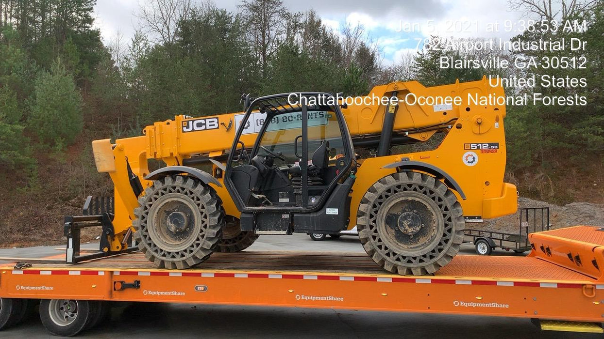 2020 JCB 512-56 Canopy, 74Hp, Solid Tires, Work Lights, Beacon, Aux Hydraulics, Back up Alarm, Lifting Eye, ES Decals