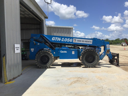 2019 Genie GTH-1056 Cab/Heat/AC, Solid RT Tires, LED Work Lights, Beacon 60" QA Carriage, 60" Forks