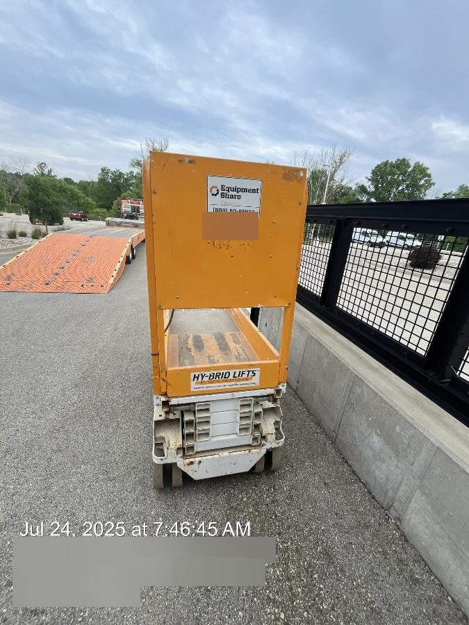 Custom Equipment HB-1430 <ul>
 <li>Hy-Brid Scissor Lift</li>
  <li>Platform capacity up to 670 lbs.</li>
  <li>Working height up to 20 ft</li>
  <li>Weighs under 1,700 lbs.</li>
  <li>Non-marking wheels </li>
</ul>