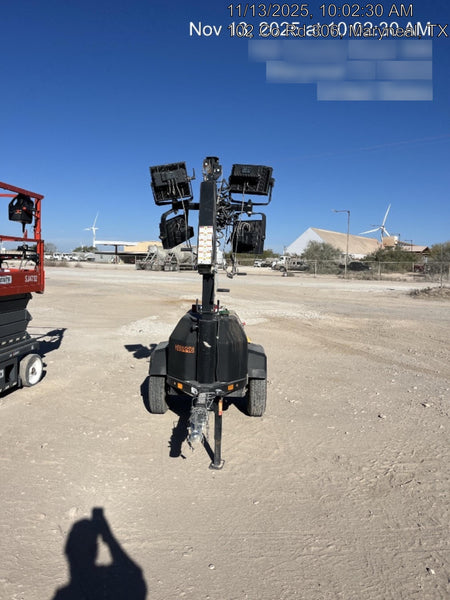 2022 Allmand NLV3GR (4) LED Light Fixture 350W, 23' Vertical Mast, 3kW Prime, Towable, ES Decals, T3