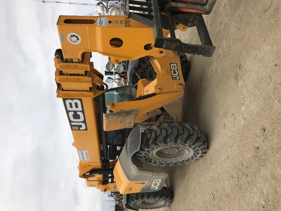 2019 JCB 510-56 74 HP w/CAB/HVAC, Beacon, Worklights, Aux Hydraulics, Solid Tires 72" Carriage/60" Forks