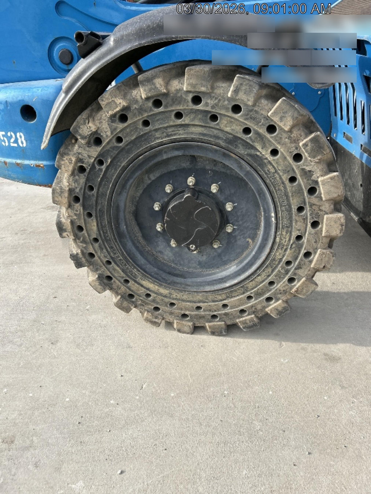 2018 Genie GTH-844 Genie GTH-844D w/Open ROPS, Solid Tires, Work Light/Beacon, 60" Carriage and Forks