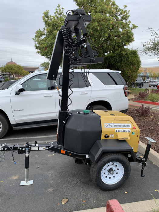 2021 Allmand NLV3GR (4) LED Light Fixture 350W, 23' Vertical Mast, 3kW Prime, Towable, Deep Sea L401, Leveling Jacks, Yanmar T4F 5.8hp