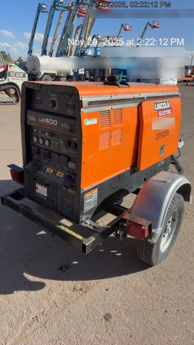 2022 Lincoln Electric LE400 Kubota V1505, Trlr, Cable Rack, Light Kit, ES Decals, T3