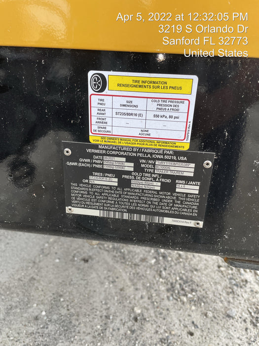 2021 VERMEER BC1000XL Diesel