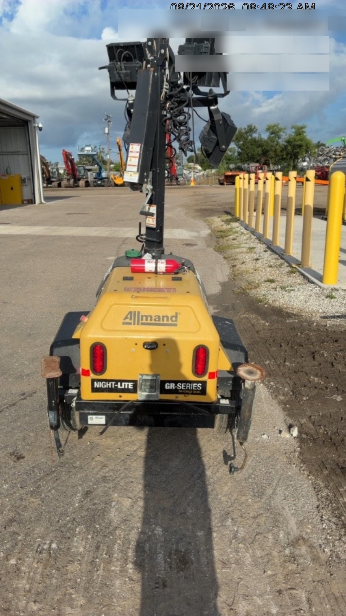 2022 Allmand NLV3GR (4) LED Light Fixture 350W, 23' Vertical Mast, 3kW Prime, Towable, Deep Sea L401, Leveling Jacks, Yanmar T4F 5.8hp