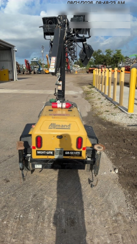 2022 Allmand NLV3GR (4) LED Light Fixture 350W, 23' Vertical Mast, 3kW Prime, Towable, Deep Sea L401, Leveling Jacks, Yanmar T4F 5.8hp