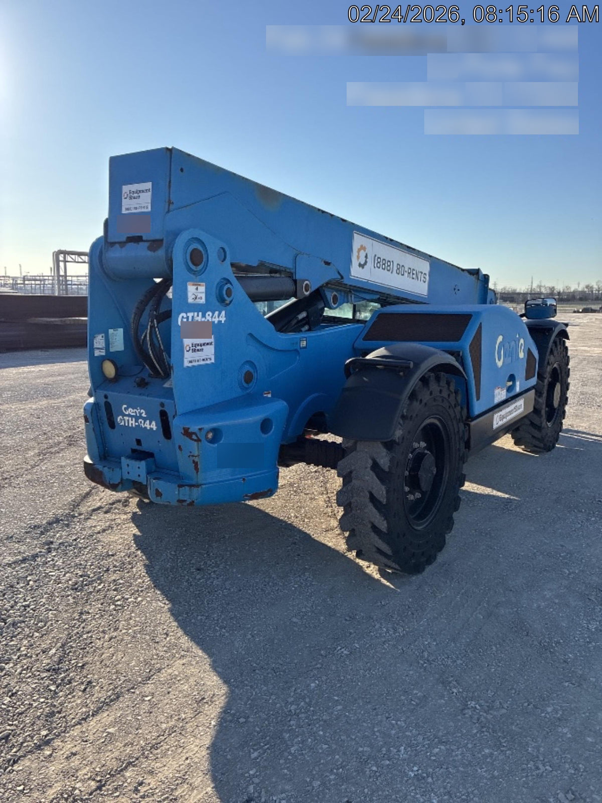 2019 Genie GTH-844 Cab/Heat/AC, Solid RT Tires, LED Work Lights, Beacon 60" QA Carriage, 48" Forks