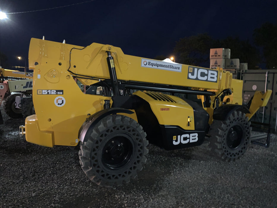 2020 JCB 512-56 Canopy, 74Hp, Solid Tires, Work Lights, Beacon, Aux Hydraulics, Back up Alarm, Lifting Eye, ES Decals