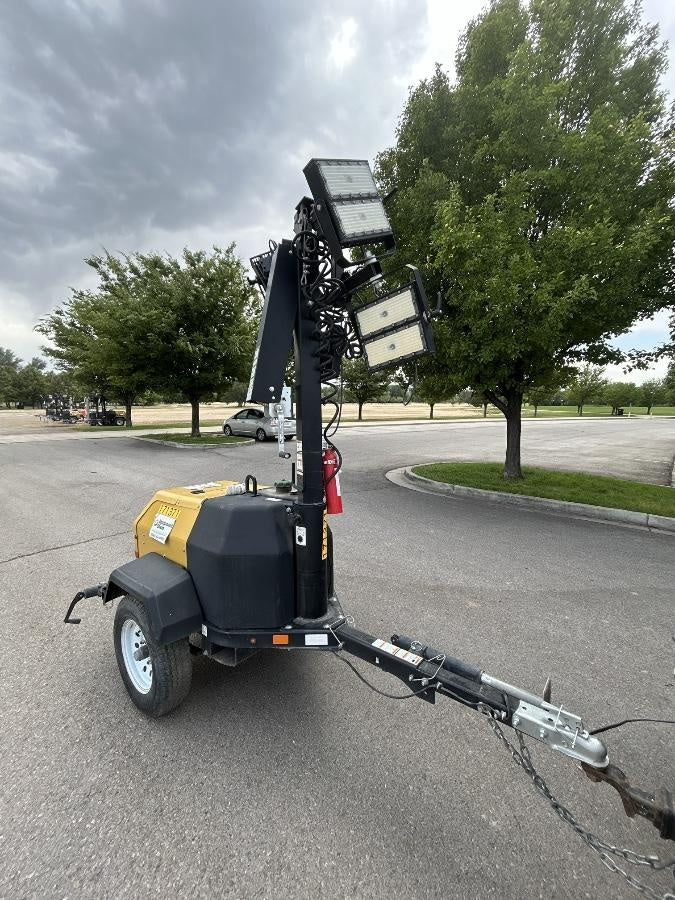 2021 Allmand NLV3GR (4) LED Light Fixture 350W, 23' Vertical Mast, 3kW Prime, Towable, Deep Sea L401, Leveling Jacks, Yanmar T4F 5.8hp