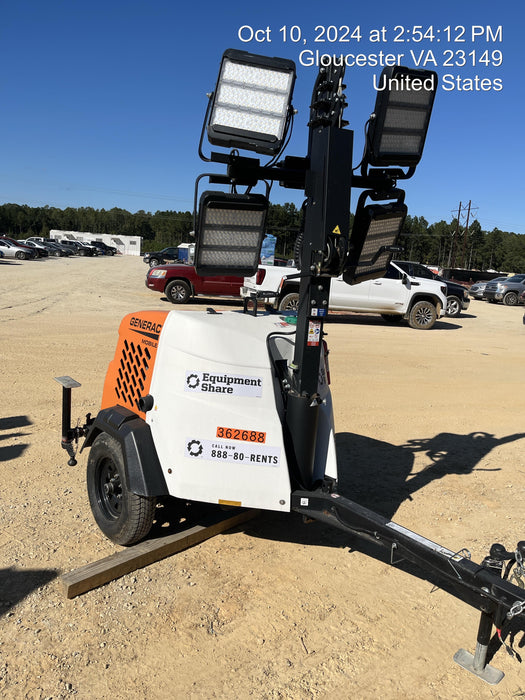 2023 Generac MLT2 Diesel, Flex Switch 120V Input, Powerzone Controller, 
(4) 320W LED Lights, 4kW Generator, 39.9 Gal Fuel Tank, 2" Ball, T3