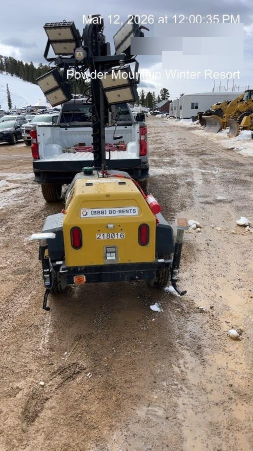 2022 Allmand NLV3GR (4) LED Light Fixture 350W, 23' Vertical Mast, 3kW Prime, Towable, Deep Sea L401, Leveling Jacks, Yanmar T4F 5.8hp
