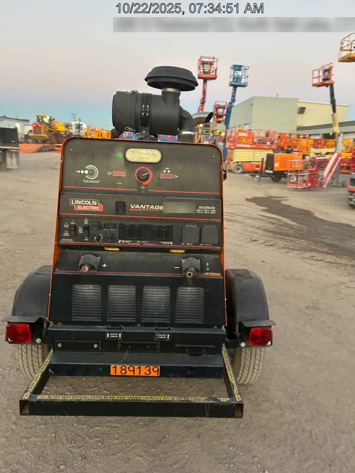 2021 Lincoln Electric Vantage 549X Ready Pak 3, ORANGE (includes trailer, cable rack, fender light kit)