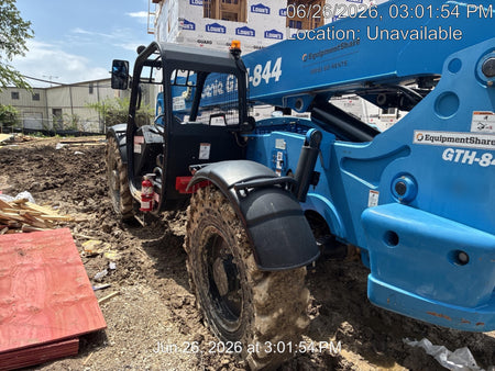 2018 Genie GTH-844 Genie GTH-844 w/ROPS, Work Lights, Solid Tires, RH Cab Mesh, Beacon, 60" Carriage and Forks
