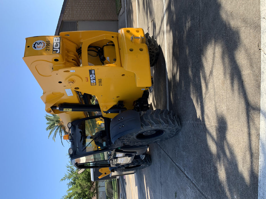 2018 JCB 510-56 JCB 510-56 Telehandler 74 HP w/CAB/HVAC, Beacon, Worklights, Aux Hydraulics, Solid Tires, 60" Carriage/Forks