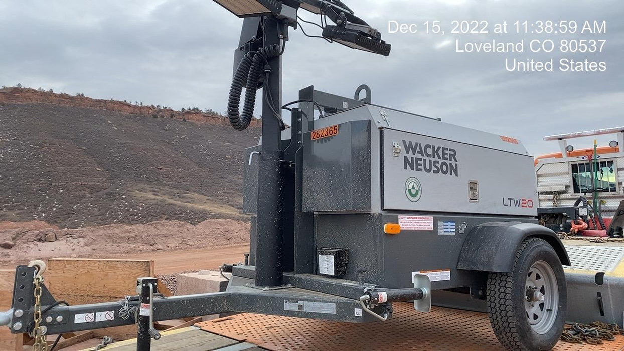 2022 Wacker Neuson LTW20Z1 Isuzu Dsl. Engine, 23' Mast, (4) 300W LED Lights, CWK, Programmable Dawn to Dusk, 360 Deg. Rotation, 57 Gal. Tank, Trailer Mounted