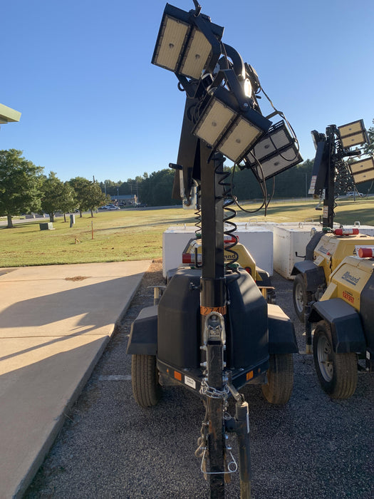 2021 Allmand NLV3GR (4) LED Light Fixture 350W, 23' Vertical Mast, 3kW Prime, Towable, Deep Sea L401, Leveling Jacks, Yanmar T4F 5.8hp