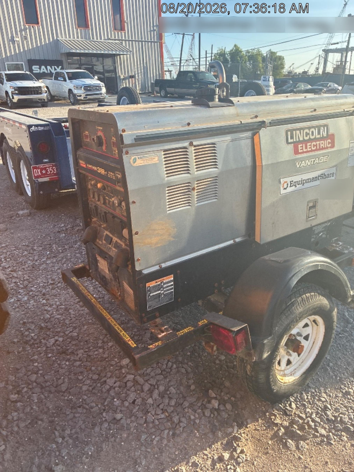 2019 Lincoln Electric Vantage 322 Ready-Pak 3, Two Wheel Trailer, Fender and Light Kit, Cable Rack