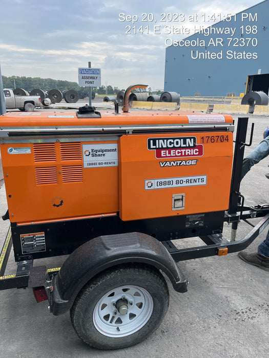 2021 Lincoln Electric Vantage 322 Vantage 322 Ready Pak 3 w/ Decals, ORANGE (includes trailer, cable rack, fender light kit) NO Telematics