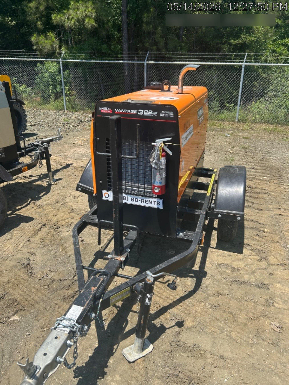 2024 Lincoln Electric Vantage 322 Welder Ready-Pak 3, Two wheel trailer, Fender and Light kit, Cable Rack, Orange