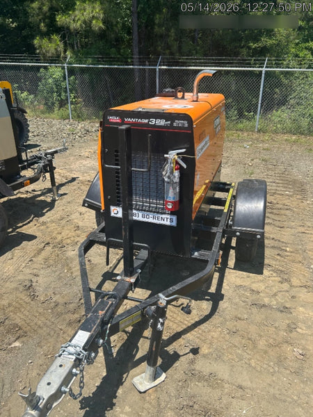 2024 Lincoln Electric Vantage 322 Welder Ready-Pak 3, Two wheel trailer, Fender and Light kit, Cable Rack, Orange