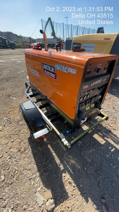 2022 Lincoln Electric LE400 Kubota V1505, Trlr, Cable Rack, Light Kit, ES Decals, T3