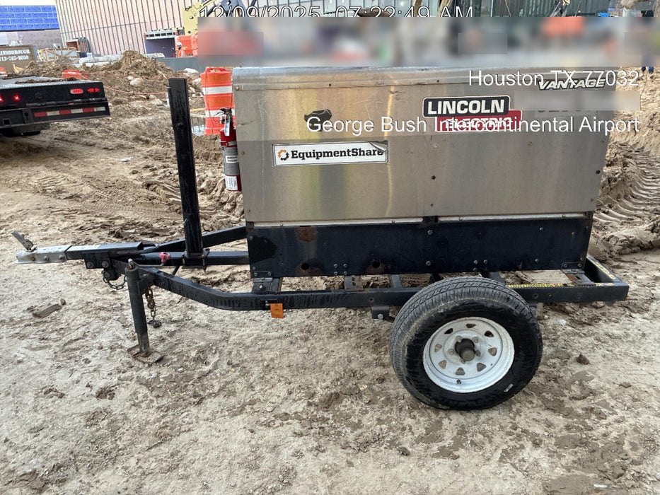 2019 Lincoln Electric Vantage 322 Welder Ready-Pak 3, Two wheel trailer, Fender and Light kit, Cable Rack