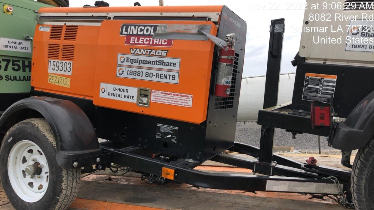 2021 Lincoln Electric Vantage 322 Vantage 322 Ready Pak 3 w/ Decals, ORANGE (includes trailer, cable rack, fender light kit) NO Telematics