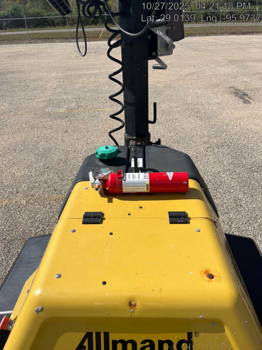 2022 Allmand NLV3GR (4) LED Light Fixture 350W, 23' Vertical Mast, 3kW Prime, Towable, Deep Sea L401, Leveling Jacks, Yanmar T4F 5.8hp