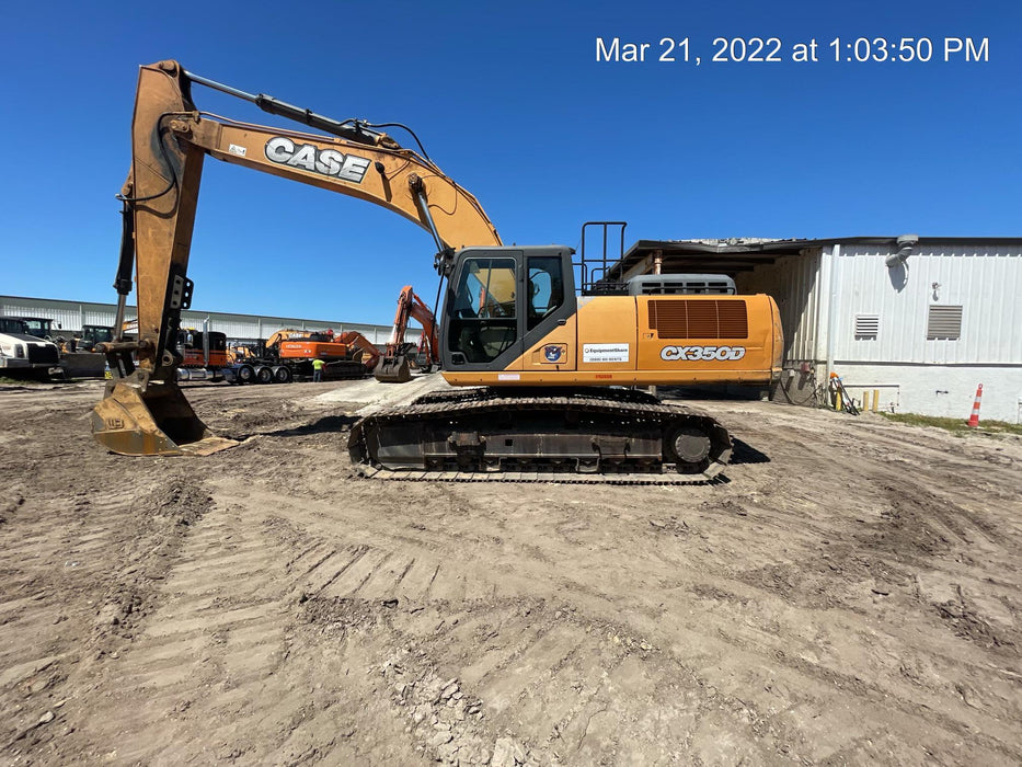 2015 Case CX350D CAB A/C, 13'-3" ARM, STEEL TRACKS, THUMB