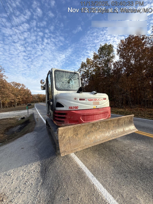 2019 Takeuchi TB290 Takeuchi TB290 Cab/Heat/AC w/Rubber Tracks, Auxiliary Hydraulics, Dozer Blade, Manual QC