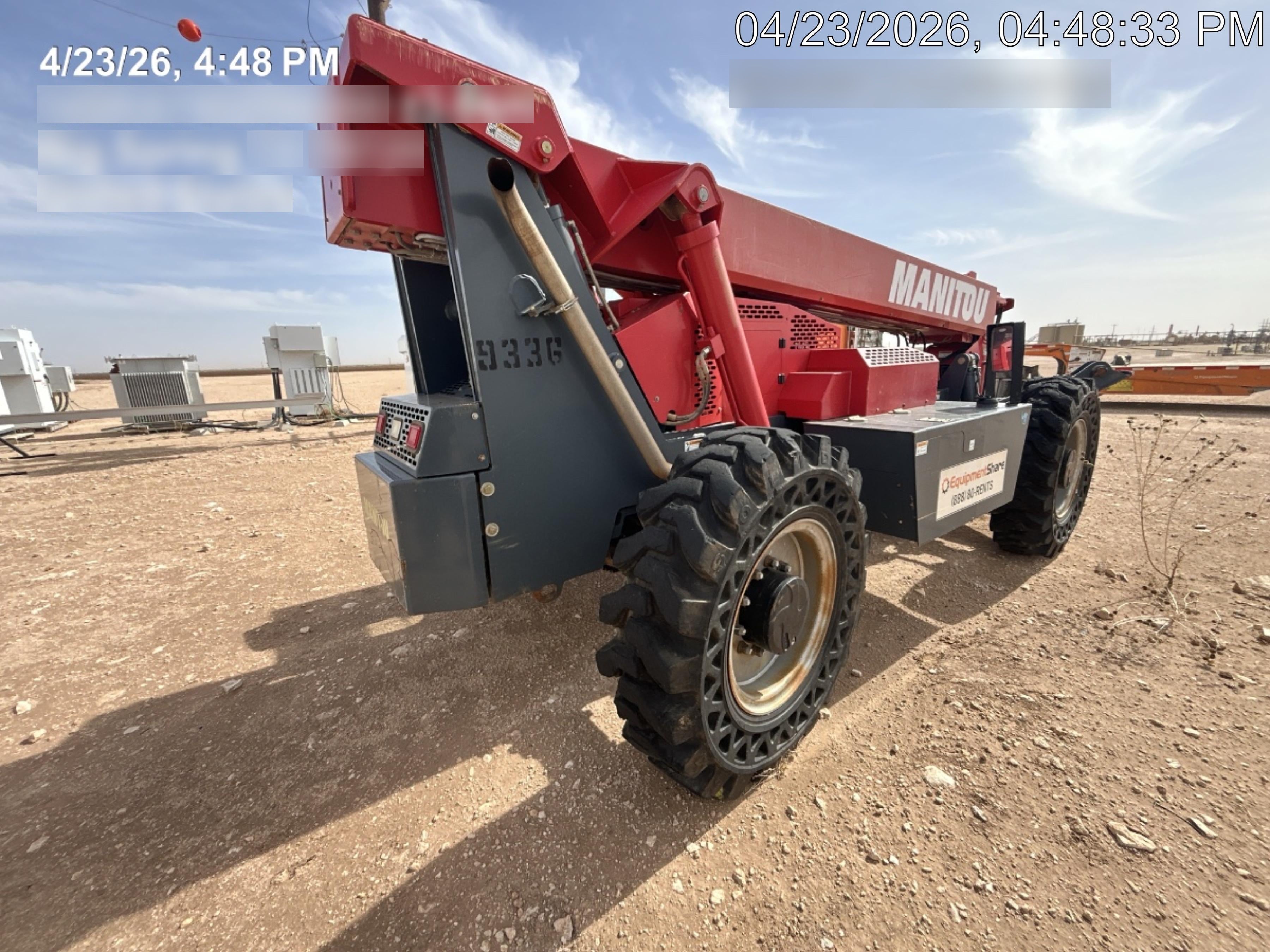 2018 Manitou 12042 Manitou MTA 12042 w/Open ROPS, Work Lights/Strobe, Aux Hyd, Solid Tires, Lift Hook, 66" Carriage, 72" Forks, Outriggers