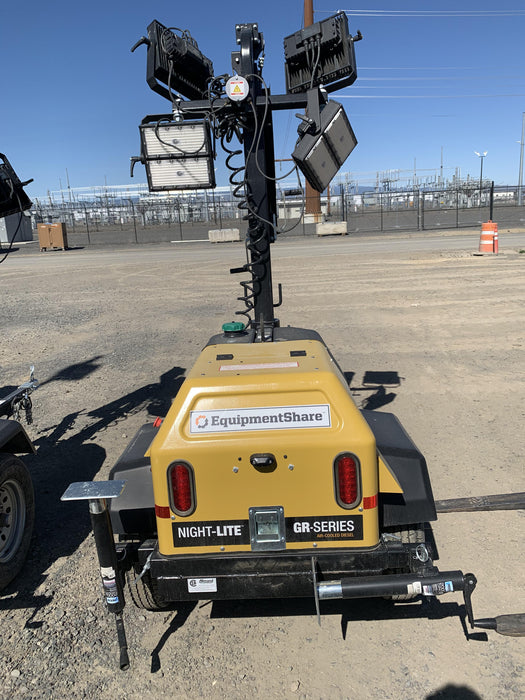 2020 Allmand NLV3GR (4) LED Light Fixture 350W, 23' Vertical Mast, 3kW Prime, Towable, Deep Sea L401, Leveling Jacks, Yanmar T4F 5.8hp