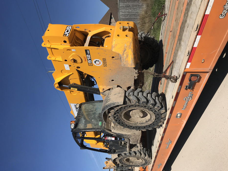 2019 JCB 512-56 Canopy, 109 HP, Solid Tires, STD Worklight, Beacon, Aux Hydraulics, Lifting Eye, Back up Alarm w/66" Carriage/60" Forks