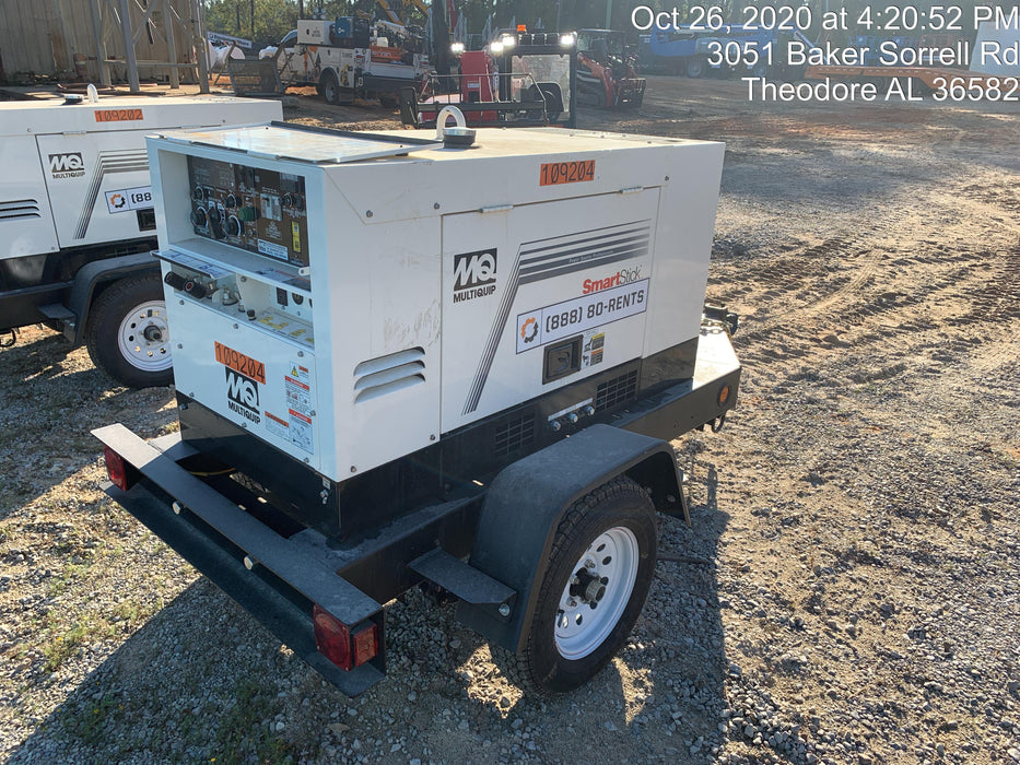 2020 Multiquip DLW400ESA4 400 amp Welder, 14kW, 120/240V, T4F Kubota, Trailer