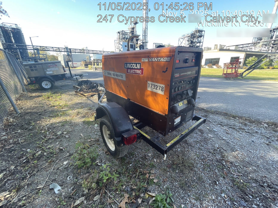 2021 Lincoln Electric Vantage 322 Vantage 322 Ready Pak 3 w/ Decals, ORANGE (includes trailer, cable rack, fender light kit) NO Telematics