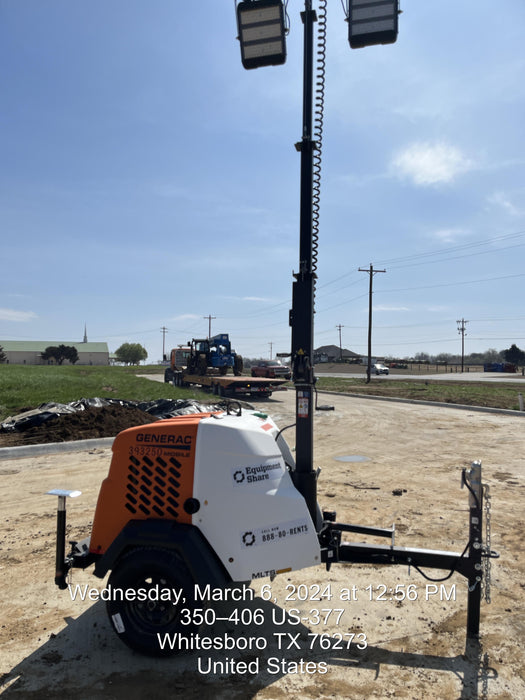 2024 Generac MLT2 Diesel, Flex Switch 120V Input, Powerzone Controller, 
(4) 320W LED Lights, 4kW Generator, 39.9 Gal Fuel Tank, 2" Ball, T3