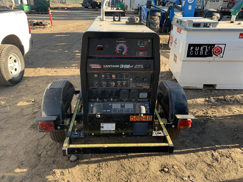 2019 Lincoln Electric Vantage 322 Welder Ready-Pak 3, Two wheel trailer, Fender and Light kit, Cable Rack