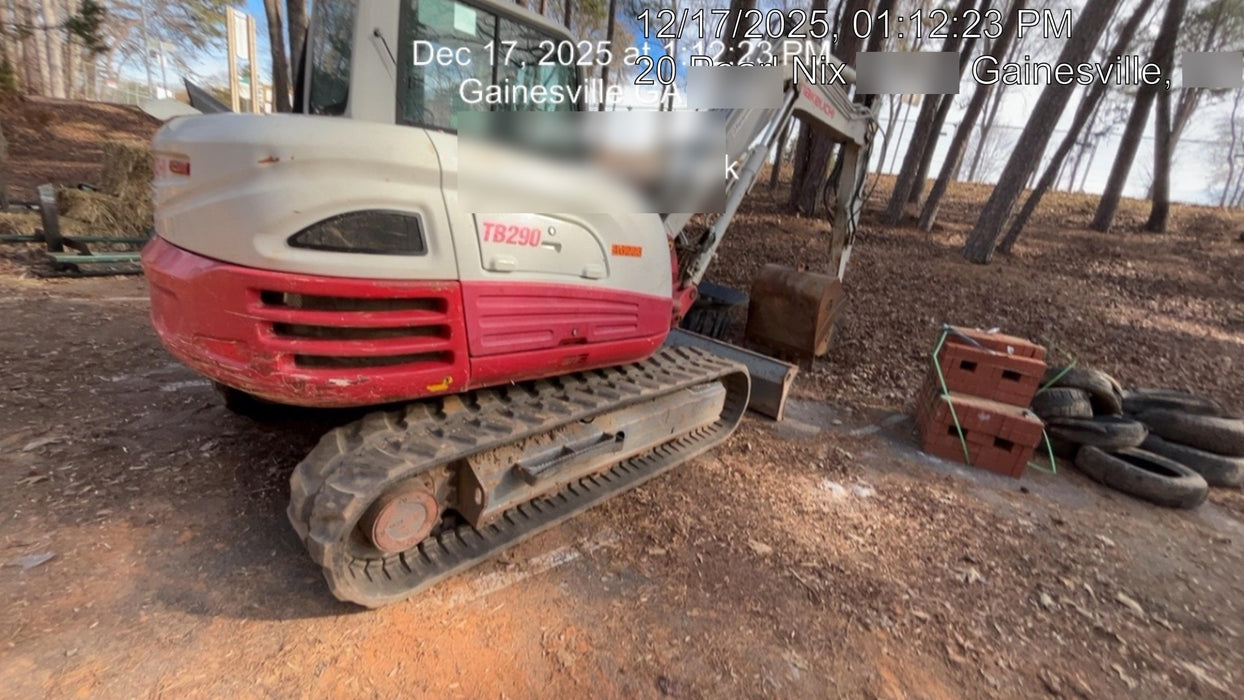 2019 Takeuchi TB290 Cab/Heat/AC Rubber tracks, Dozer blade, Travel alarm, Auxiliary hydraulics w/Manual QC, Hydraulic thumb, 18", 24", and 36" Buckets