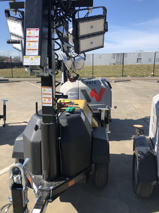 2022 Allmand NLV3GR (4) LED Light Fixture 350W, 23' Vertical Mast, 3kW Prime, Towable, Deep Sea L401, Leveling Jacks, Yanmar T4F 5.8hp