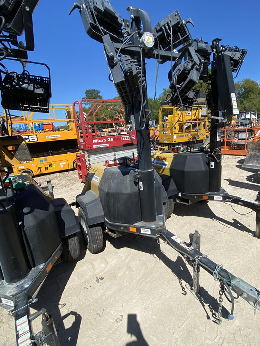 2022 Allmand NLV3GR (4) LED Light Fixture 350W, 23' Vertical Mast, 3kW Prime, Towable, Deep Sea L401, Leveling Jacks, Yanmar T4F 5.8hp