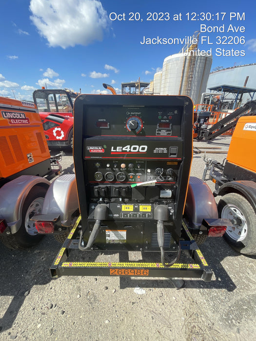 2022 Lincoln Electric LE400 Kubota V1505, Trlr, Cable Rack, Light Kit, ES Decals, T3