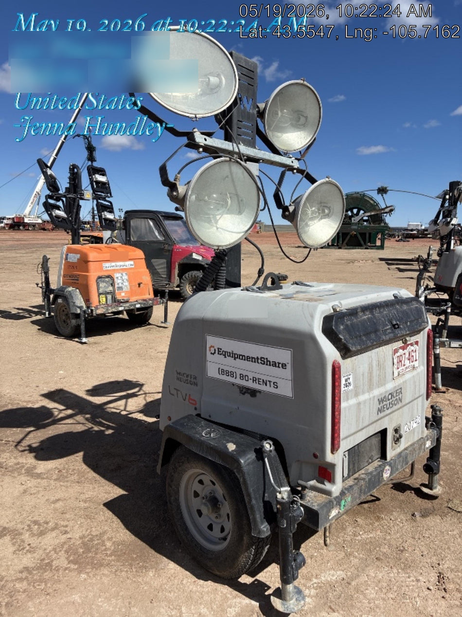 2018 Wacker Neuson LTV6L-MH Wacker Neuson LTV6L Mobile Light Tower w/Fuel Level Sensor Installed