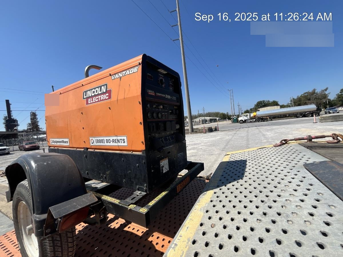 2021 Lincoln Electric Vantage 322 Vantage 322 Ready Pak 3 w/ Decals, ORANGE (includes trailer, cable rack, fender light kit) NO Telematics