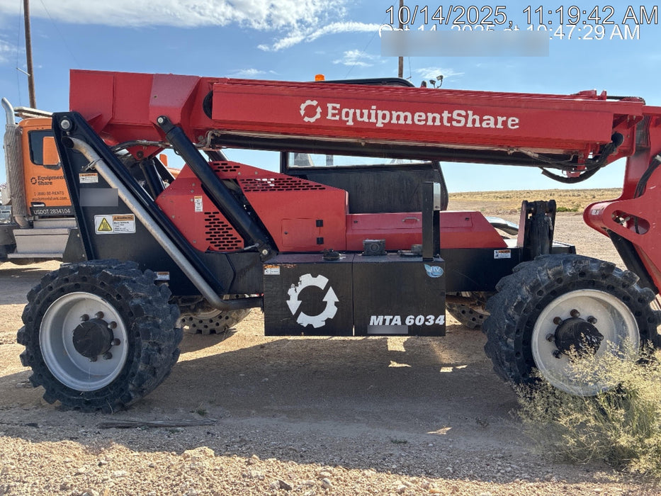 2019 Manitou MTA6034 Canopy, LED Work Lights, Solid Tires, Beacon, Auxiliary Hydraulics 48" Carriage and 48" Forks